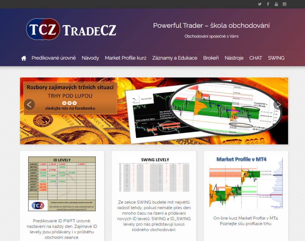 Powerful Trader klub, pracovní web