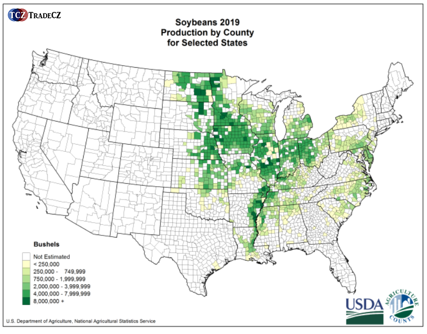 Produkce sóji v USA