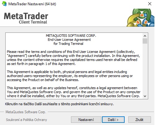 Instalace MetaTrader 4